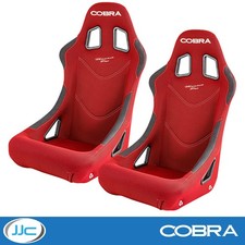 2 x Cobra Monaco Pro Red FIA Track Race Rally Bucket Seats