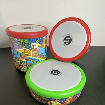 LP Latin Percussion Rhythmix Plastic Bongo Hand Drums Set, 3-Piece Pair
