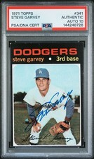 1971 Topps Steve Garvey Autographed RC PSA Authentic AUTO 10 #144248726