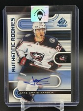2023-24 SP Game Used Hockey Blue Authentic Rookie Auto Jake Christiansen