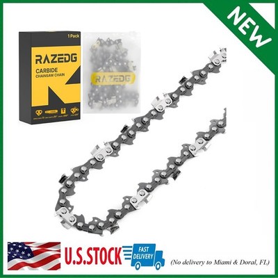 Carbide Chainsaw Chain 20 Inch, 3/8'' Pitch, .050'' Gauge, 72 Drive Links, Fits