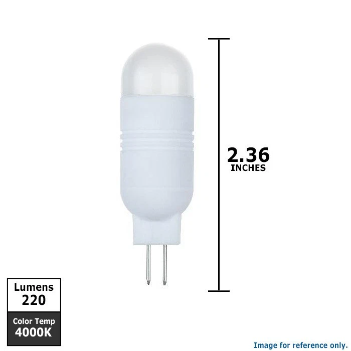 SUNLITE G4 LED 2.5W 12V White Bi-Pin Light Bulb, 20w Equiv., White - Image 2 of 2