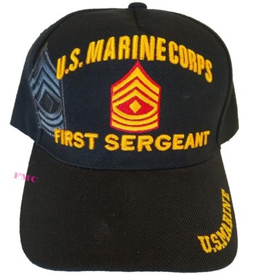 Marine 1st Sergeant, E-8, US Marine on bill, black hat