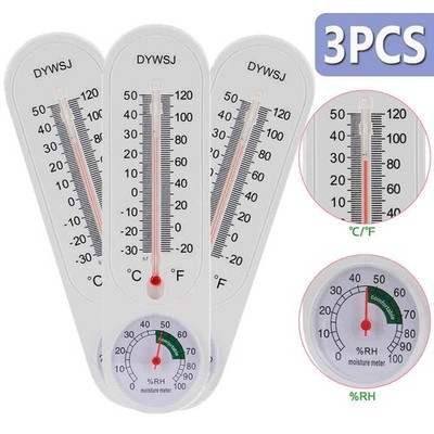 1-3Pcs Wall Thermometer Indoor Outdoor Hygrometer Temperature Humidity Meter USA