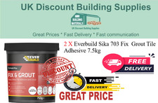 2 X Everbuild Sika 703 Fix  Grout Tile Adhesive 7.5kg White