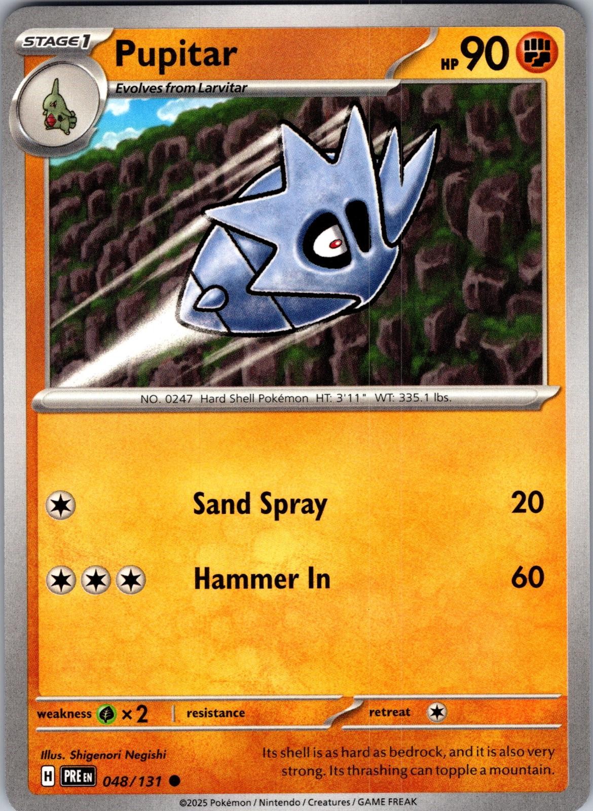 Pupitar 048/131 Common Prismatic Evolutions Pokemon Near Mint