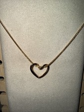 NWT Open Heart Necklace For Women Stainless Steel Snake Chain