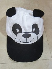 Kids black and white panda face baseball cap with ears