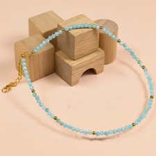 Amazonite Tiny Faceted Gemstone 3MM Perfect womens gift Bracelet jewellery 7