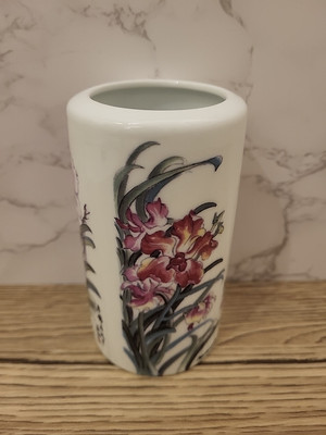 Good Friends Pottery Arts Singapore Vase / Pinseltopf ORCHIDEEN Floral Blumen 