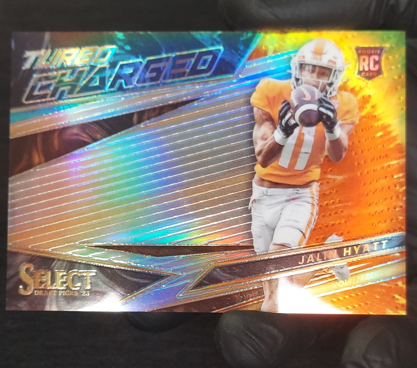 Jalin Hyatt Panini Select Draft Picks Turbocharged #TCJH Tie-Dye