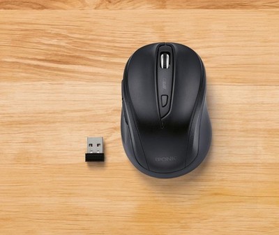 Tronic Schwarze Wireless-Maus   USB, ergonomisch, 5 m Reichweite, Plug & Play