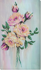 Bead Embroidery Kit "Gentle roses" Stitching Handmade Beadwork
