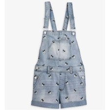 Disney Parks Mickey Mouse Denim Jean Short Overalls Size L Juniors Vacation