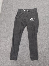 Nike Sweat Pants Mens Small Black Heathered Pockets Just Do It Swoosh Jogger