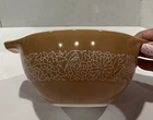 Vintage Pyrex Woodland Cinderella Mixing Bowl #441 Tan/White Flowers 1.5 Pint