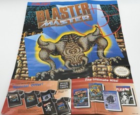 Blaster Master NES CIB poster completo, manuale e mondi del potere libro vintage