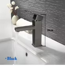 Basin Sink Bathroom Faucet Deck Mounted Hot Cold Water Basin Mixer Taps Matte Bl