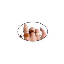 PINK TOWN Resin Chunky Ring Set for Women, Multicolor Acrylic Brown White