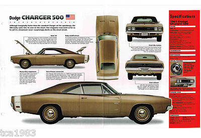 1969 DODGE CHARGER 500 SPEC SHEET / Brochure: 426 HEMI | eBay