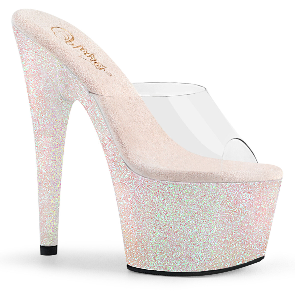 PLEASER ADORE-701HMG Women's Clear Opal Glitter 7
