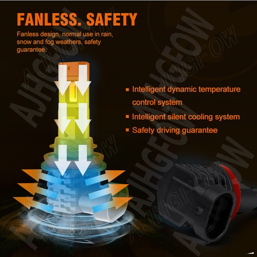 H11 9005 LED Headlight Super Bright Bulbs Kit 8000K White 10000LM High/Low Beam - Picture 11 of 14