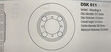 Disque de frein DSK611 HYUNDAI COUPE/LANTRA