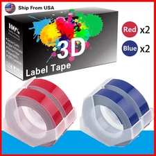 (2Red+2Blue) LabelTape For Dymo Organizer Xpress Pro 4PK (12966)