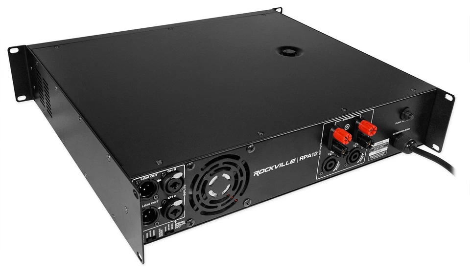 Rockville RPA12 5000 Watt Peak / 1400w RMS 2 Channel Power Amplifier Pro/DJ Amp - Image 3 of 4