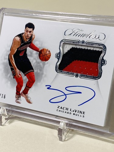 2018-19 Panini Flawless Zach LaVine Patch AUTO Jersey Number 2/16 - Picture 5 of 6