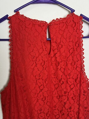 monteau los angeles red dress Monteau Los Angeles Red Scalloped Dress Size Medium