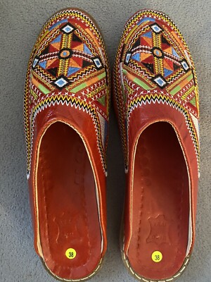 Vrai Cuir Tunisian Handmade  Leather Slip On Size US 7.5 Europe 38 Reference 002