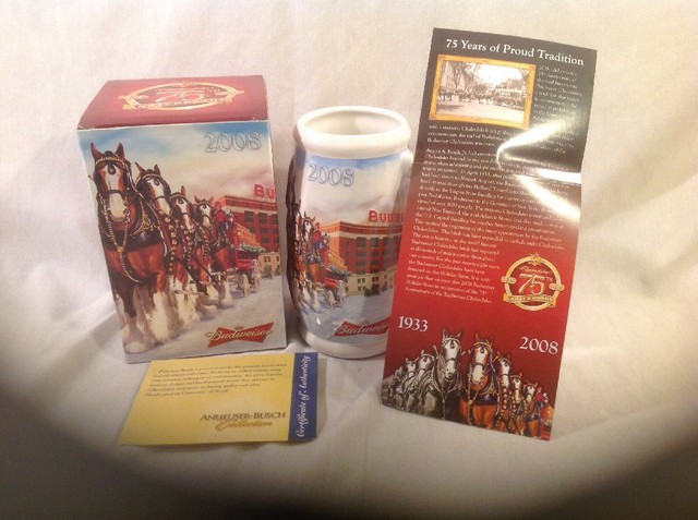 budweiser 75th anniversary stein