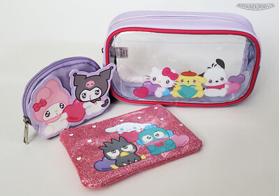  Bioworld Hello Kitty & Friends Emo Kyun Cosmetic Bag Set - Exclusive - New!