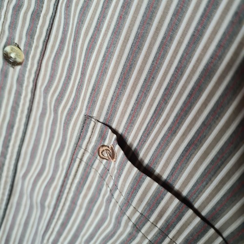 Y2K Breakaway Brown Striped Long Sleeve Button Up Shirt Men's Size XL - Bild 4 von 8