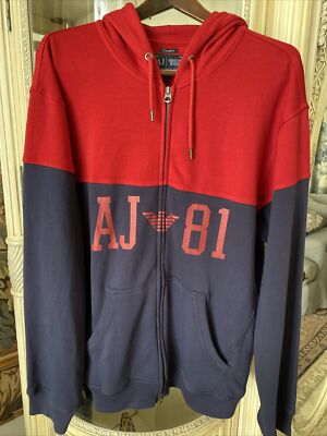 Armani Jeans AJ 81 Zip Up Sweatshirt Hoodie Men's Double Zipper