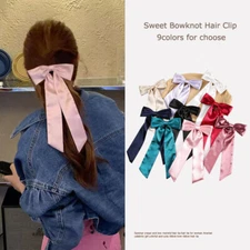 Fairy Solid Color Stain Bow Hair Clip Bridal Headwear Bowknot Ponytail Headpiece