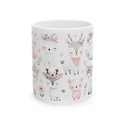 Cute Woodland Creatures Ceramic Mug, Adorable Animal Cup, Gift for Kids, [...]