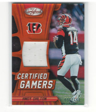 2018 Certified Gamers Jerseys Mirror Orange #5 Andy Dalton Jersey /149 - NM-MT