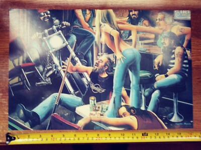 David Mann Art Easy Rider Centerfold Gatefold Sammlerstück Biker Harley Motorrad