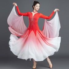 Latin Ballroom Dance Dress Modern Salsa Waltz Standard Long Dress J081 3 Colors