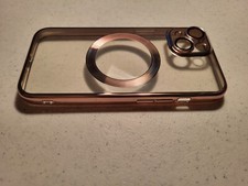 iPhone 14 Magnetic Pink/Clear Full Coverage Case with Screen Protector