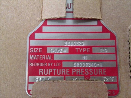 BS&B Type S-90 1.5" Rupture Disk 3500329 - 282.5 PSIG @ 72 Degrees F - Picture 5 of 10