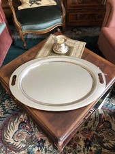 Gr. versilbertes QUEEN ANNE Tablett / Platte, 56 x 38 cm, Mappin & Webb ~1930