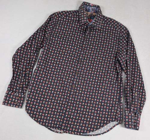 Camicia Robert Graham stampa teschio manica lunga uomo media geometrica polsini infradito - Foto 2 di 8