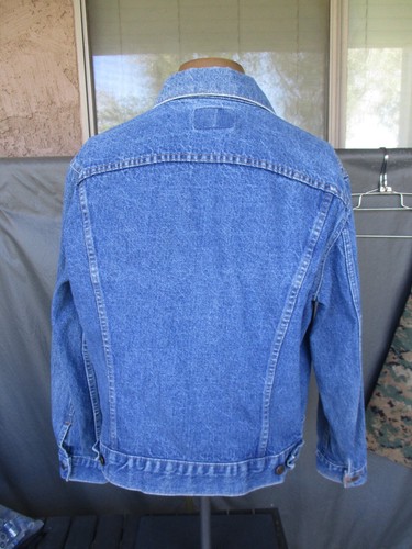 Vintage 2-Pocket LEVI’S Blue Denim Trucker Jacket, Gr. 44, Levis Coat - Bild 7 von 19