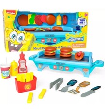 SpongeBob SquarePants Krusty Krab Grill Set Sizzle Sound 32 Pcs New Kids Toy 3Y