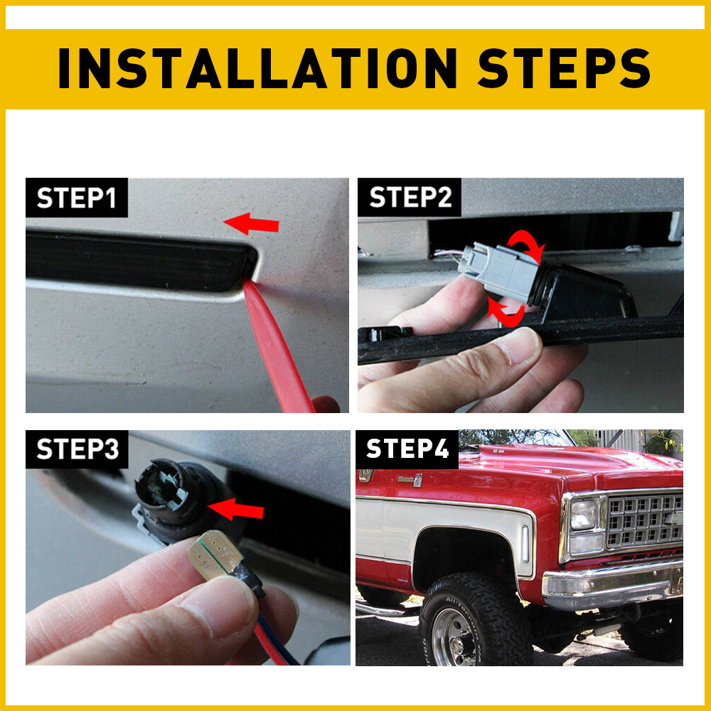 Smoked White LED Side Marker Lights 73-80 GMC Chevy Pickup Blazer - Foto 5