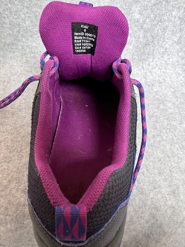 Lands End kids hiking shoes, Dark gray/black with pink, blue, purple highlights - Picture 16 of 19