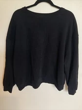 Buffalo by David Bitton Sweater Women 2XL Black Viscose Long Sleeve Round Neck